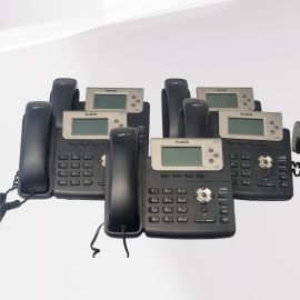 JOBLOT OF 5X YEALINK T23G SIP-T23G PoE BUSINESS IP PHONES WITH DESK STANDS